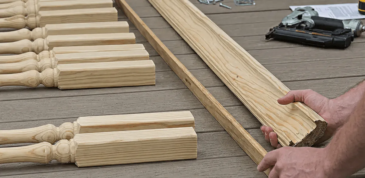 Handrail installation materials and wood components for stair rail work in Fort Wayne, IN